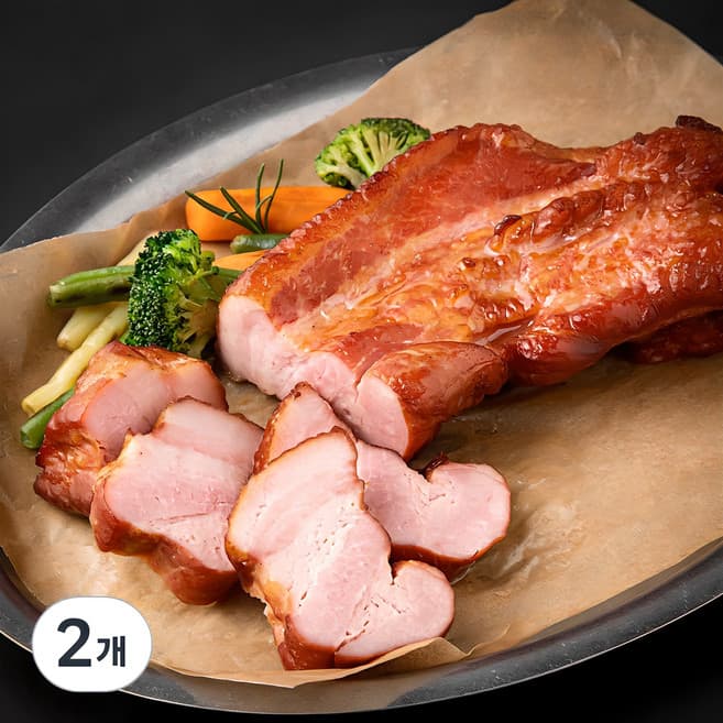 두툼한 바베큐 통삼겹