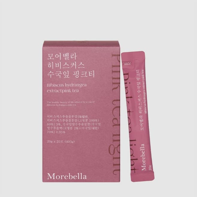 모어벨라 히비스커스 수국잎 핑크티