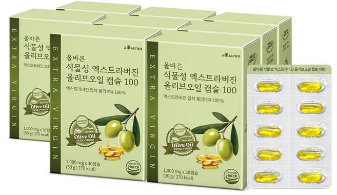 올바른 식물성 엑스트라버진 올리브오일 캡슐 100