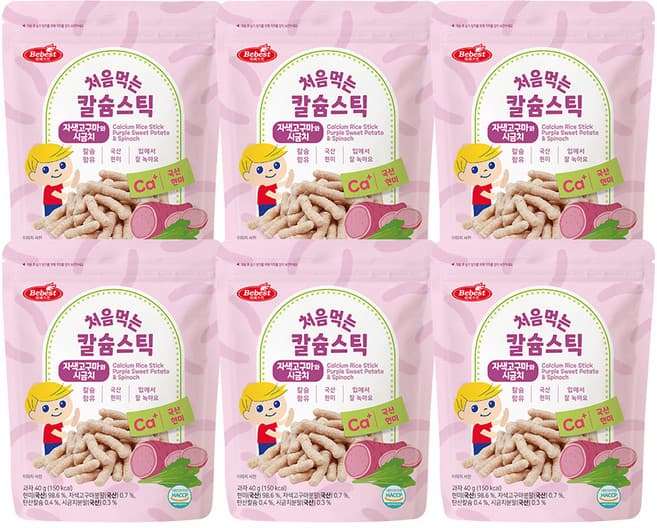 처음먹는 칼슘 스틱 - 자색고구마와 시금치