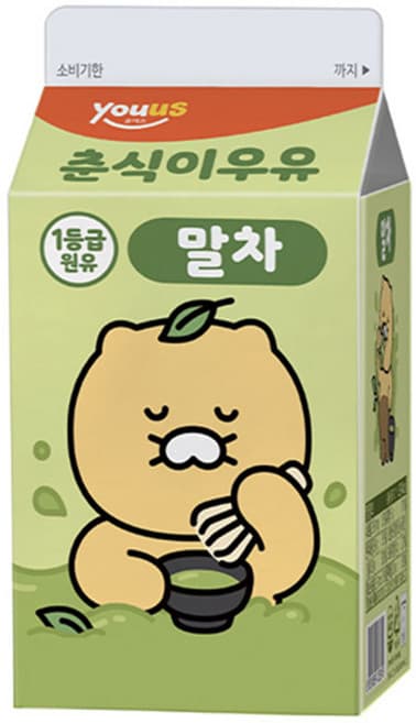 춘식이우유 말차